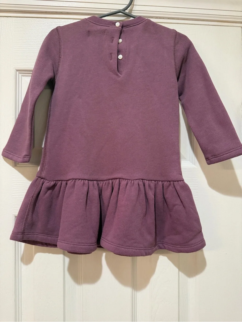 Ralph Lauren Girls' Mauve Ruffle-Hem Sweatshirt Dress
